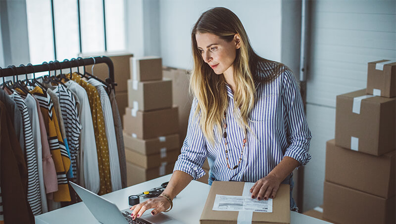 Business owner working